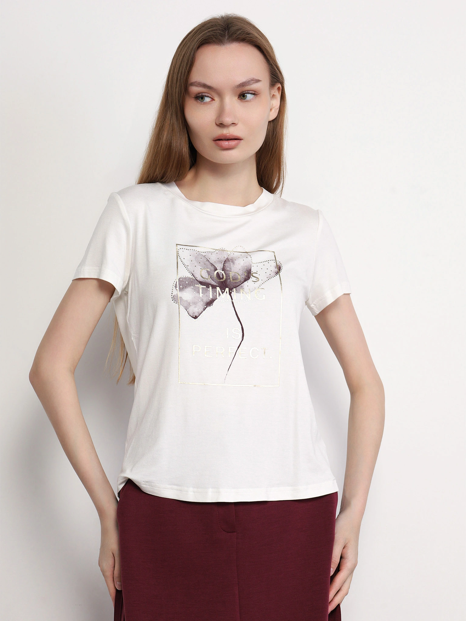 Футболка прямого кроя с принтом